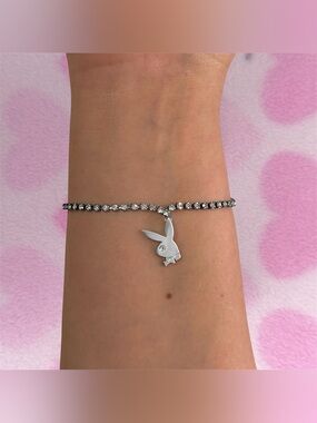 925 Sterling Silver Playboy Tennis Bracelet